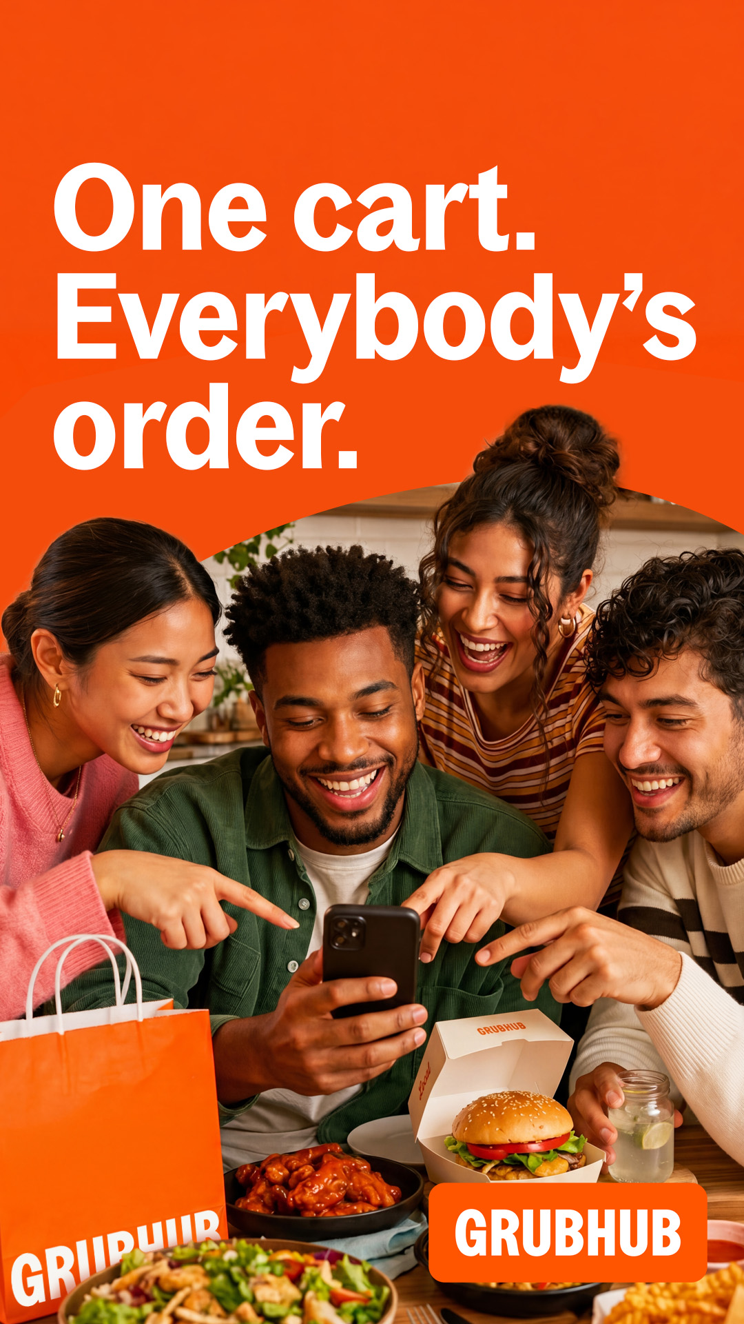 One cart. Everybody's order.